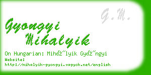 gyongyi mihalyik business card